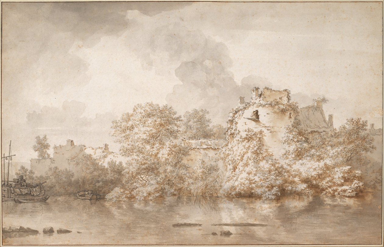 Rivierlandschap bij Montfoort, ca. 1655 door Nicolaes Pietersz. Berchem