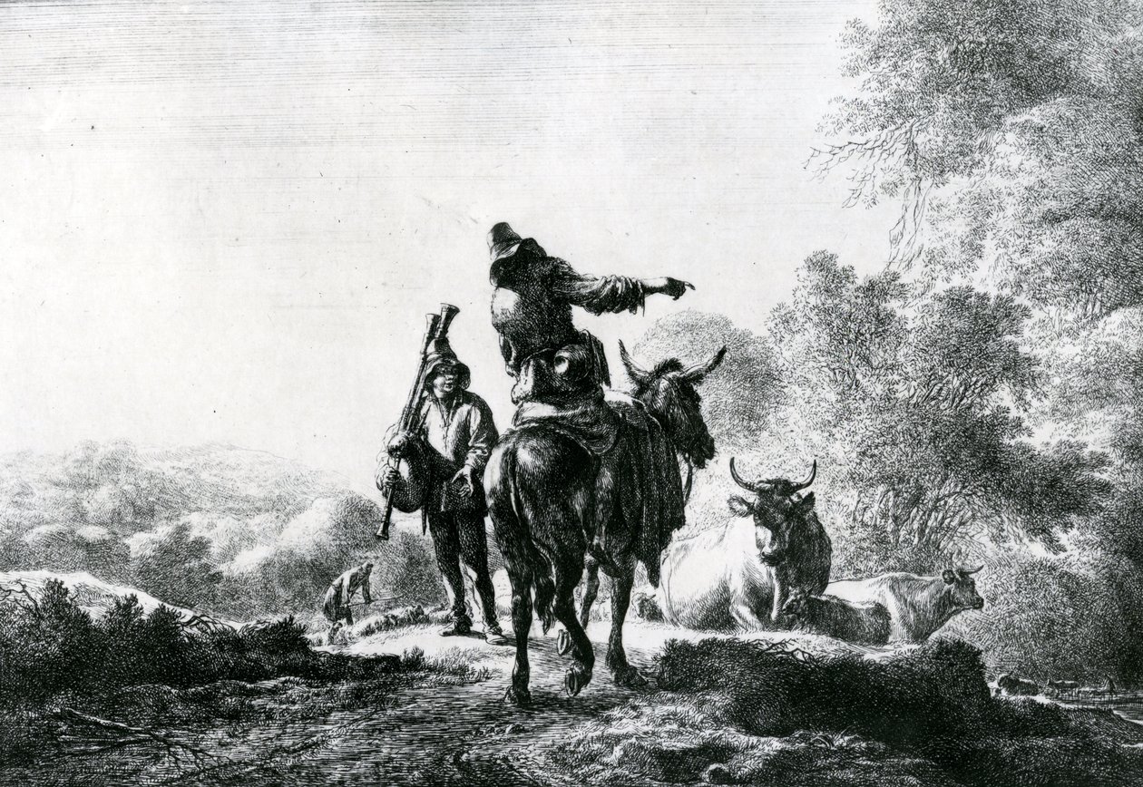 De Doedelzakspeler door Nicolaes Pietersz. Berchem