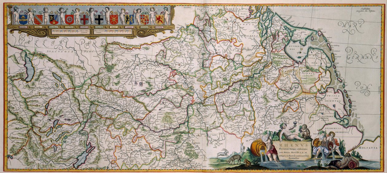 Stroom van de Rijn door Nicolaes Visscher