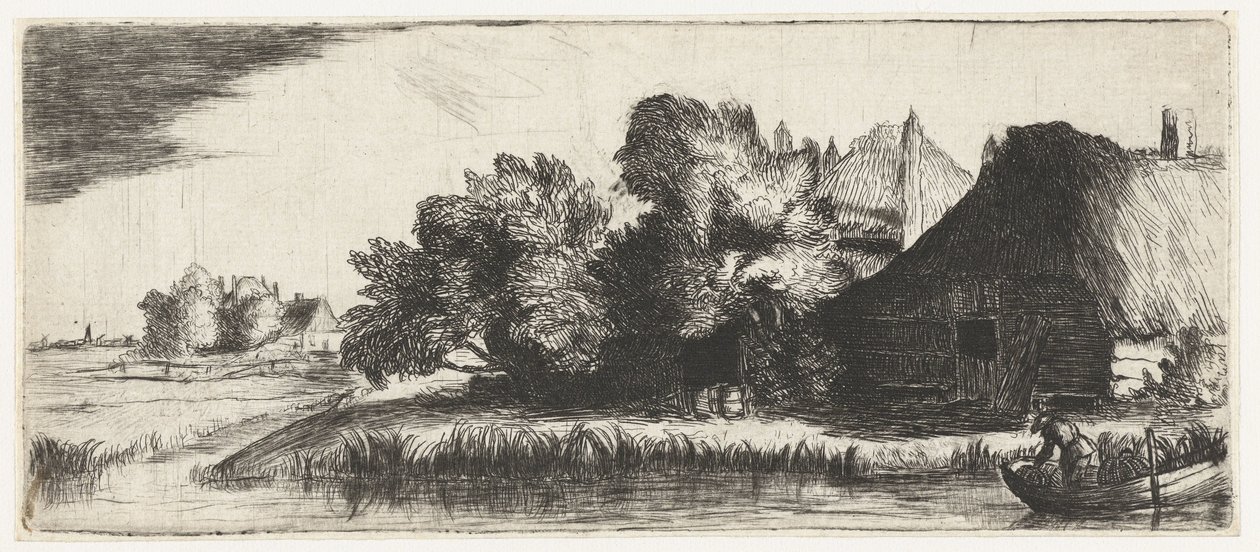 Landschap met een boerderij door Nicolaes Anthoni Flinck (attributed to)