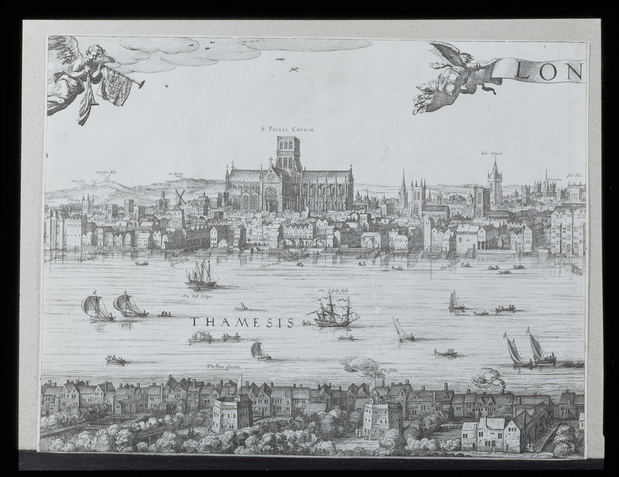 Panorama van Londen en de Theems, deel twee toont St. Paul