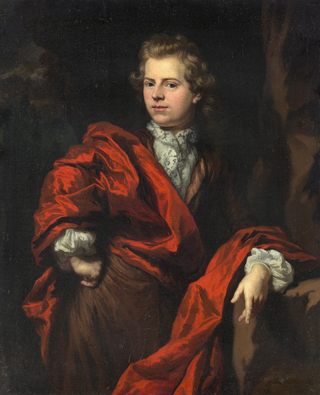 Portret van een jonge man door Nicolaes Maes