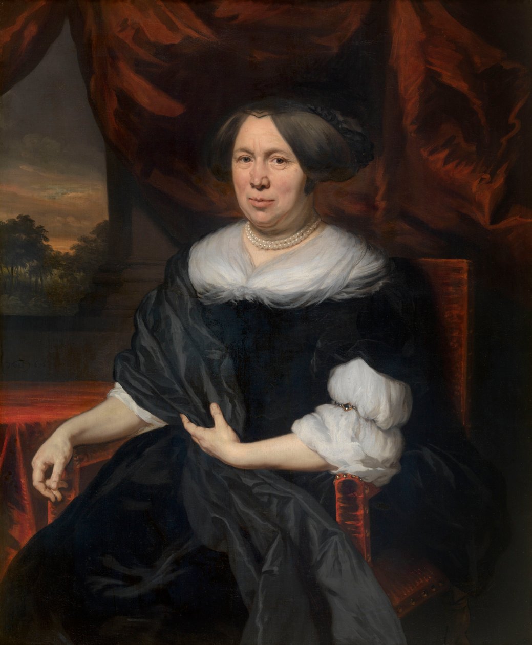 Portret van een vrouw door Nicolaes Maes