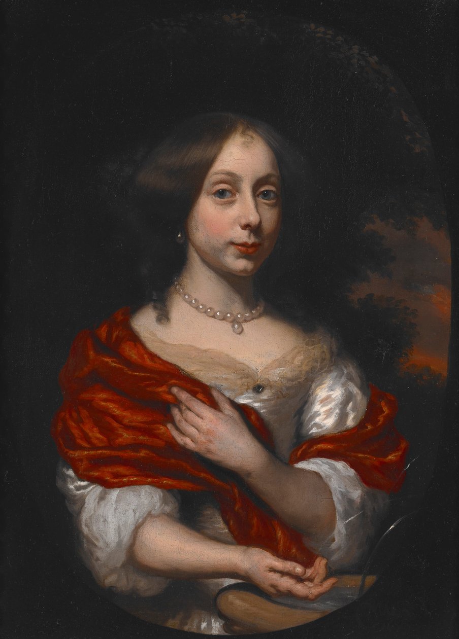 Portret van een jonge dame door Nicolaes Maes