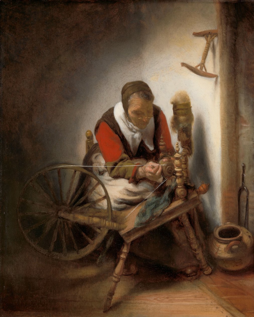 De Spinner, een Niddy-noddy aan de Muur door Nicolaes Maes
