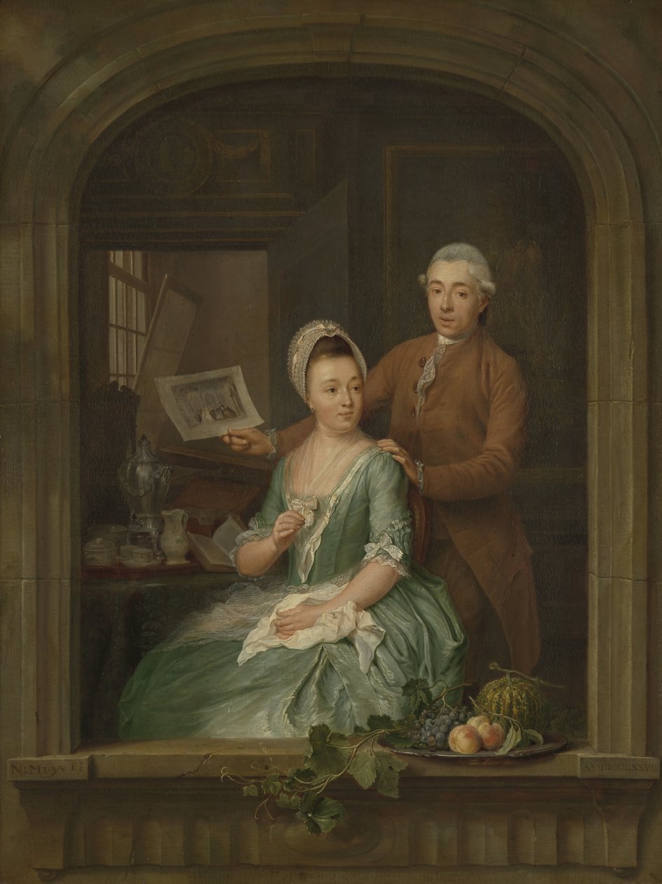 Portret van Robert Muys en zijn echtgenote Maria Nozeman door Nicolaes Muys
