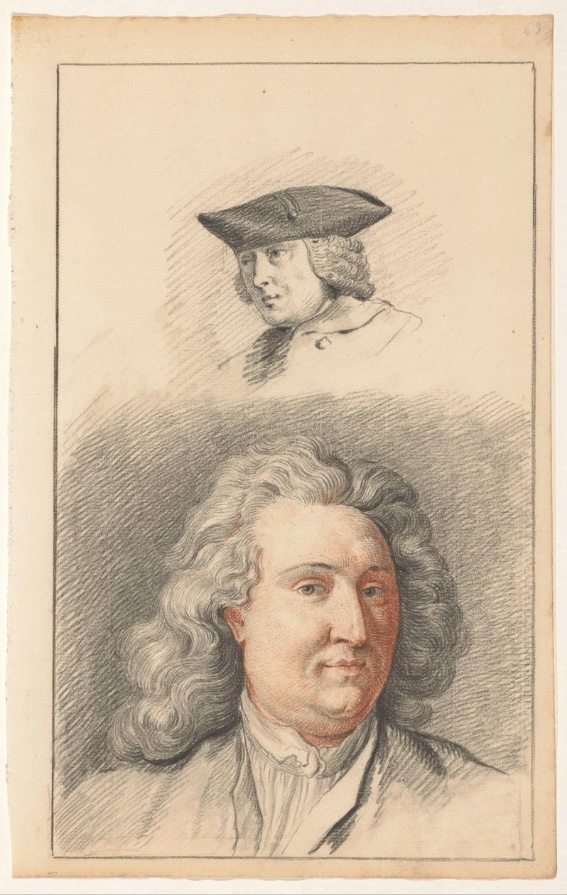Twee manskoppen door Nicolaes Muys