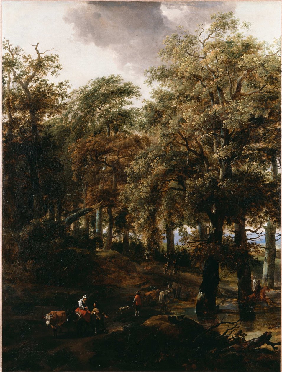 Een weg door een bos door Nicolaes Pietersz. Berchem