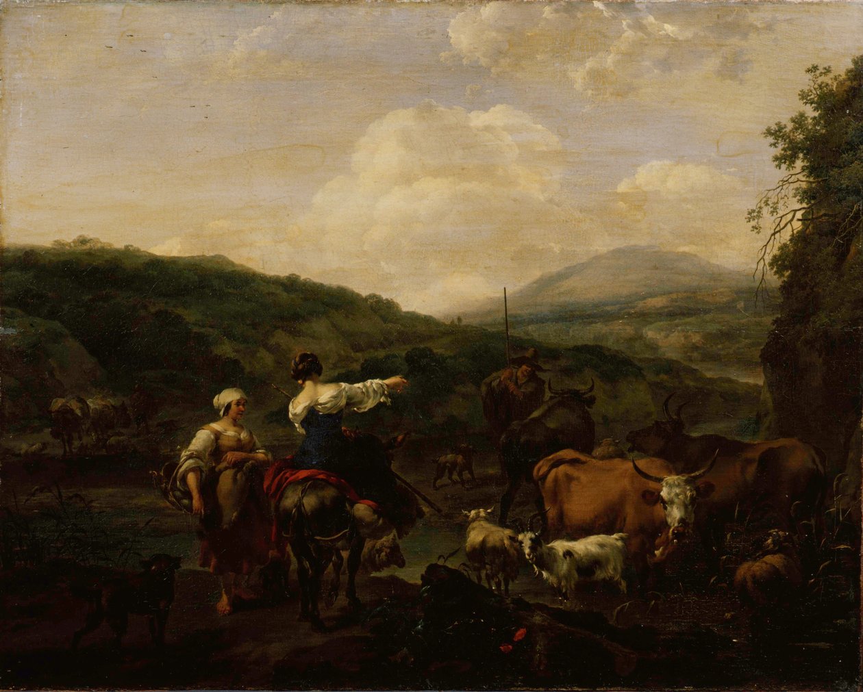 Vee op een wattering plek door Nicolaes Pieterszoon Berchem