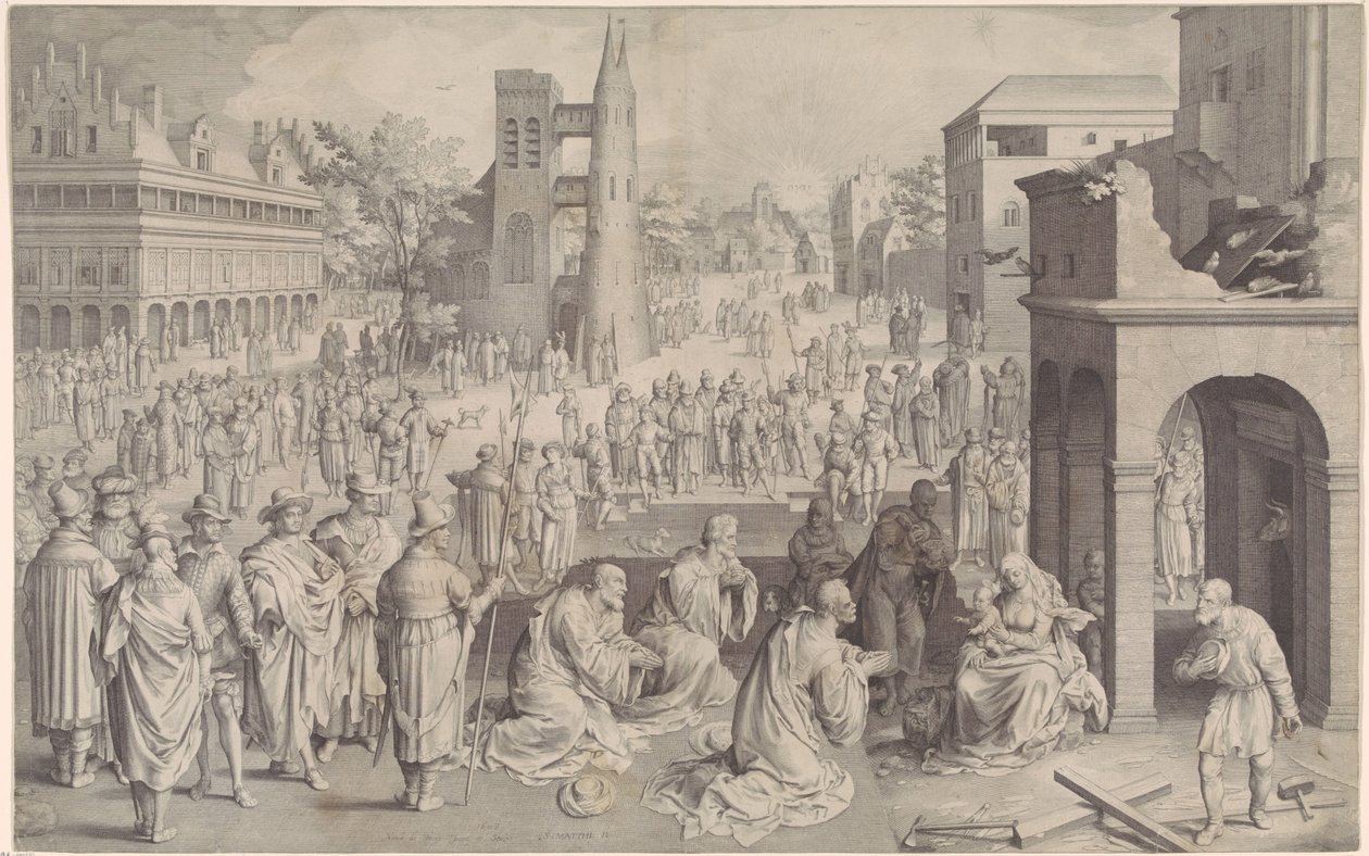 Aanbidding der koningen door Nicolaes de Bruyn