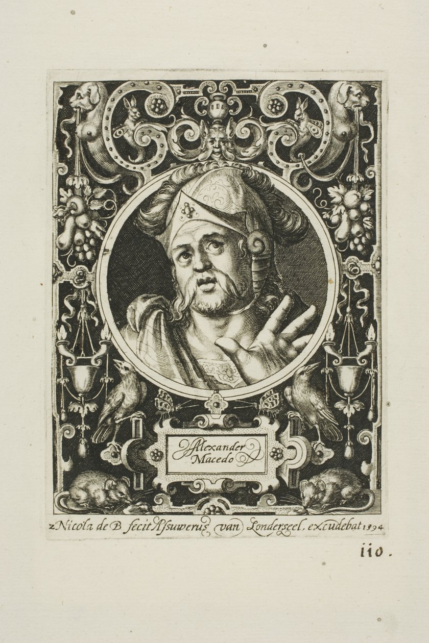 Alexander de Grote, plaat twee uit De Negen Waardes door Nicolaes de Bruyn