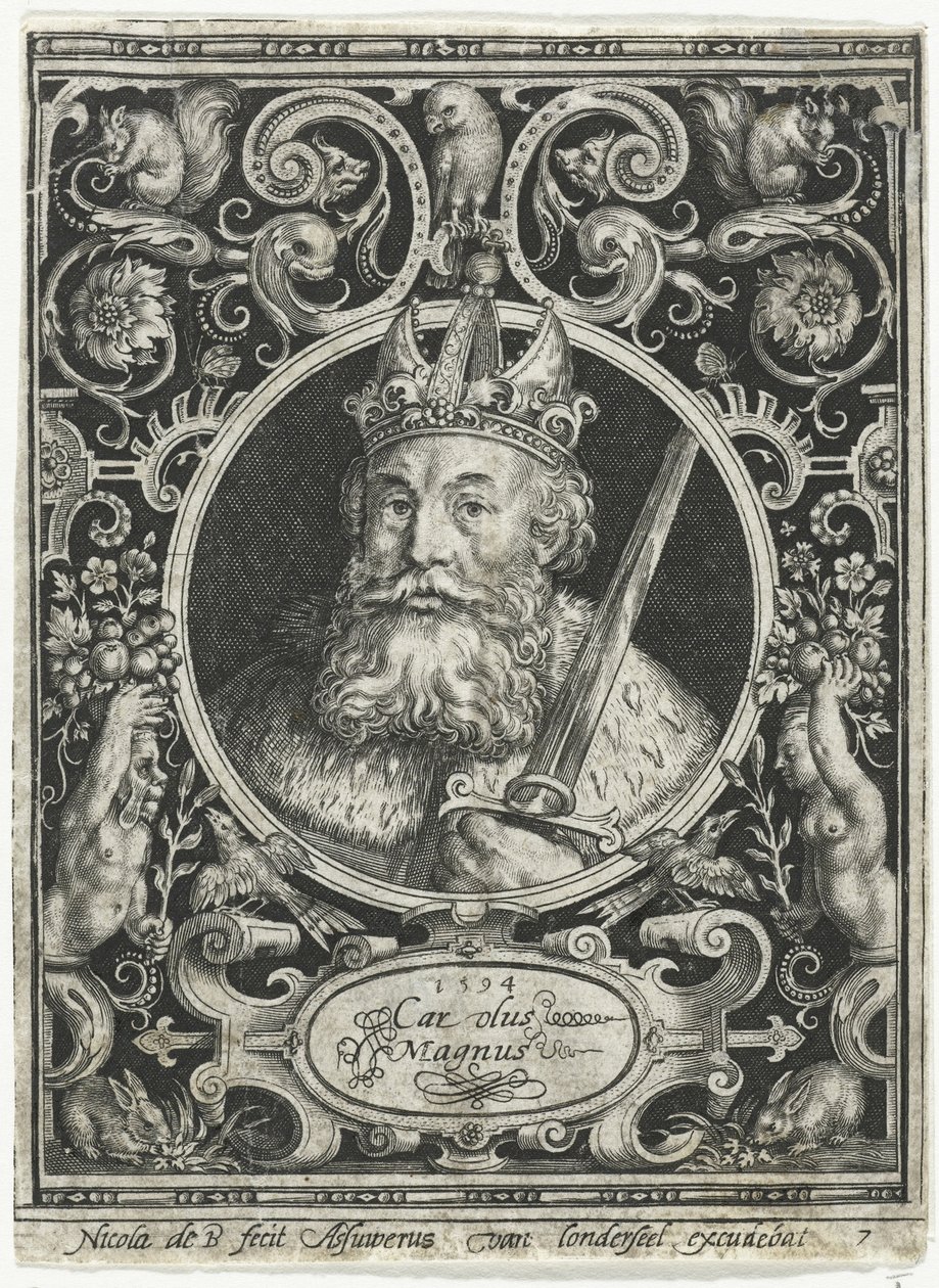 Karel de Grote, koning der Franken door Nicolaes de Bruyn