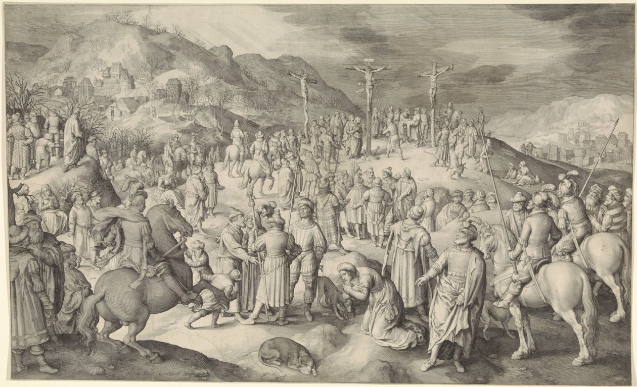 Christus aan het kruis door Nicolaes de Bruyn