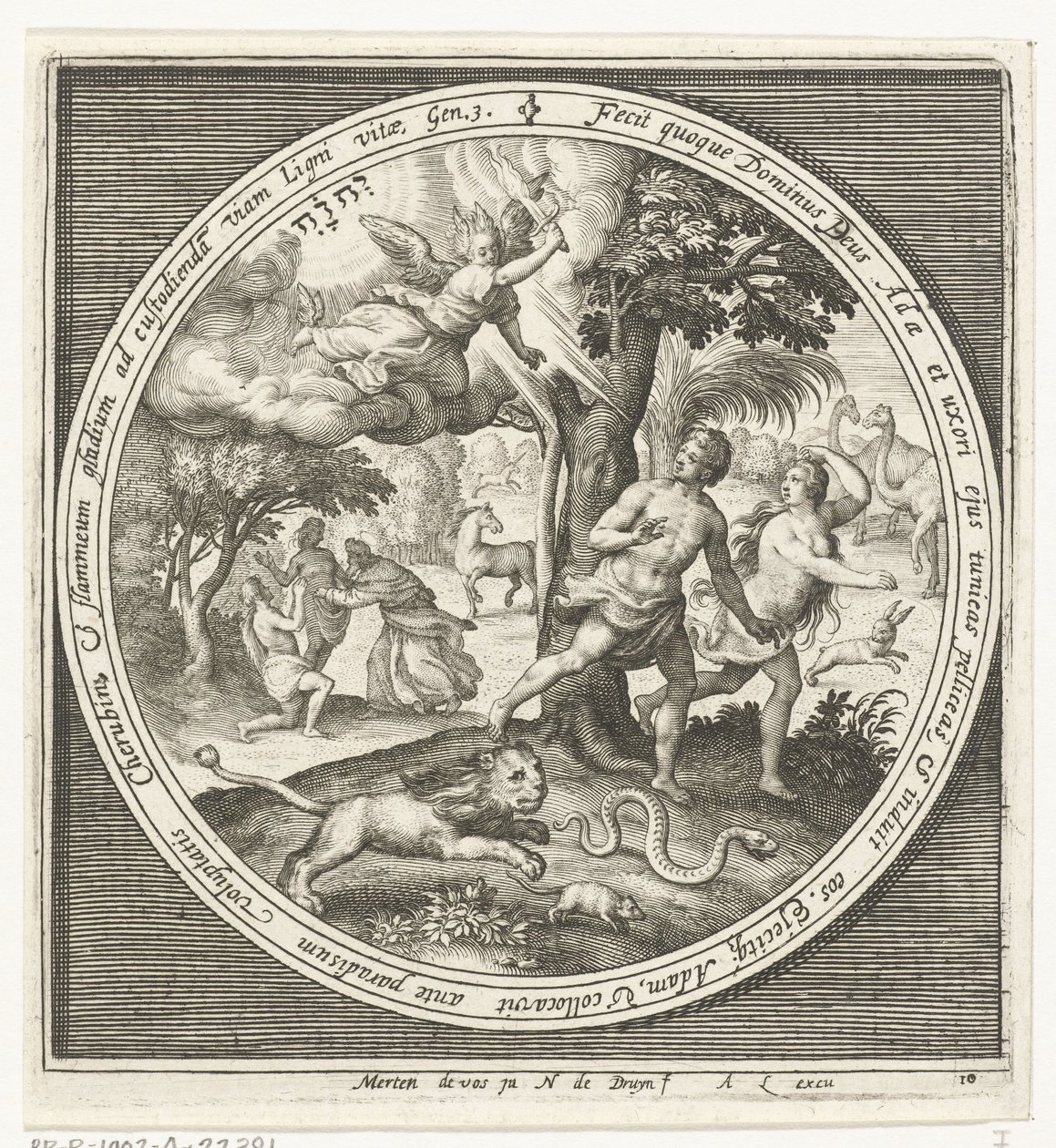 Verdrijving uit het Paradijs door Nicolaes de Bruyn