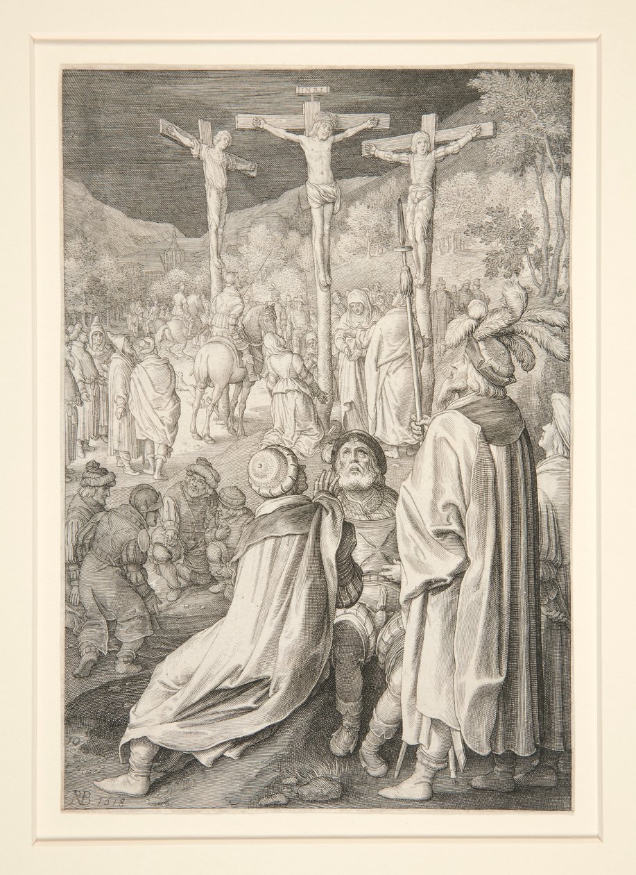 De kruisiging (Passieserie) door Nicolaes de Bruyn