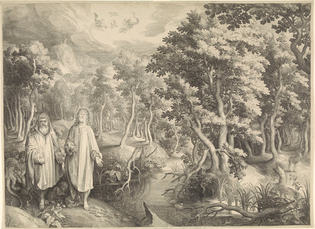 Verzoeking van Christus in de woestijn door Nicolaes de Bruyn