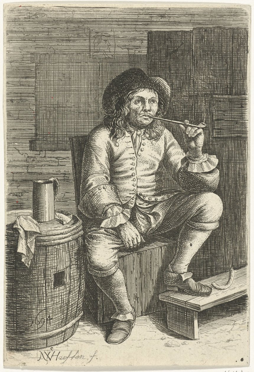 Rokende man door Nicolaes van Haeften