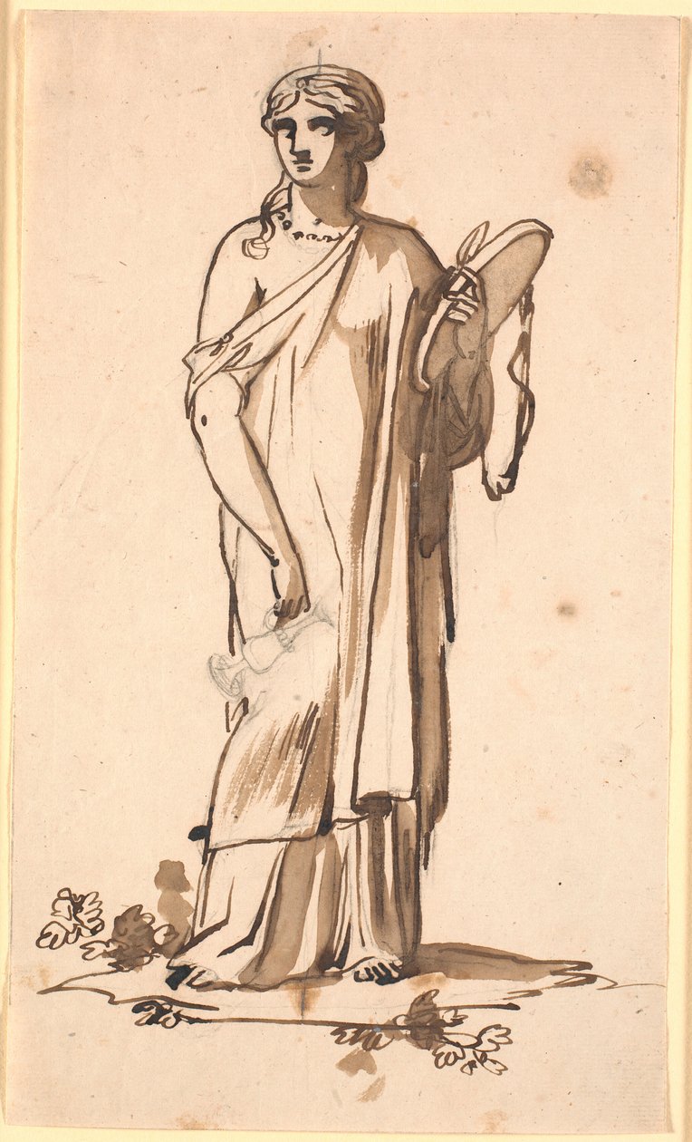 Een vrouwenfiguur met een kan in de rechterhand door Nicolai Abildgaard