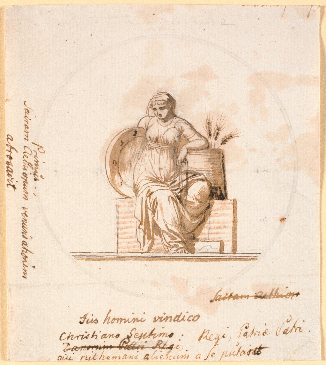 Zittende allegorische vrouwenfiguur door Nicolai Abildgaard