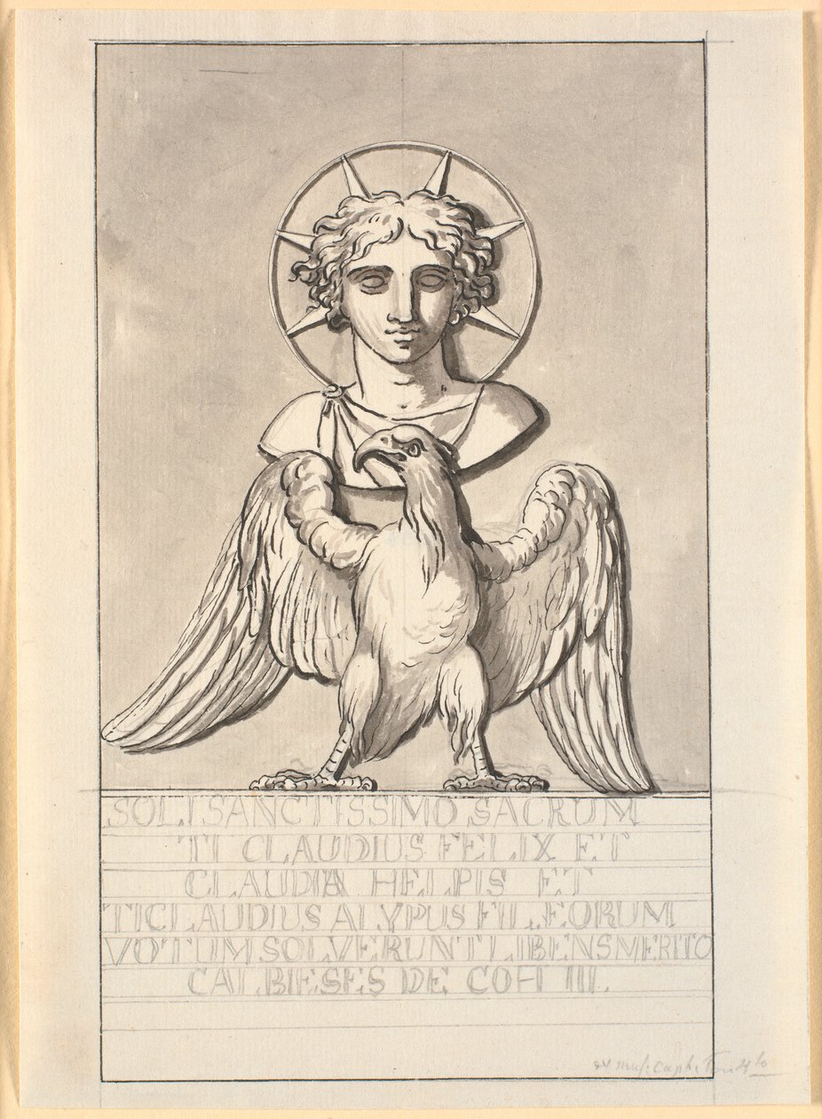 Beeld van de zonnegod boven een adelaar door Nicolai Abildgaard