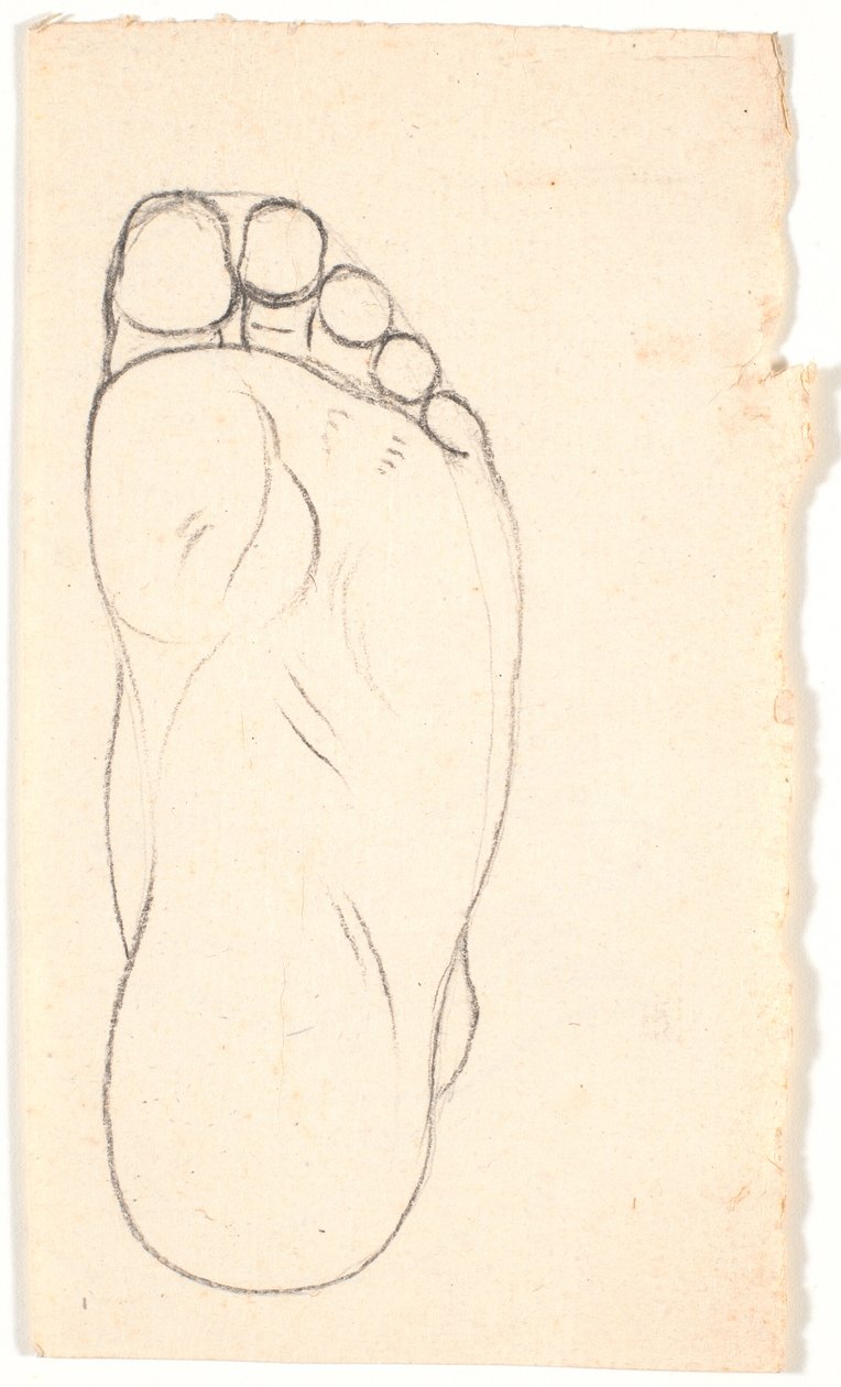 Studie van een Voet van Onderaf. Hiel rechts. door Nicolai Abildgaard