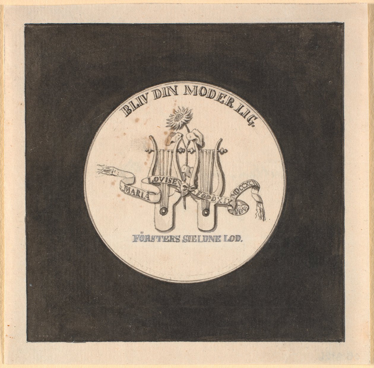 Ontwerp voor de achterkant van de medaille ter gelegenheid van de geboorte van de kroonprinses 1792 door Nicolai Abildgaard