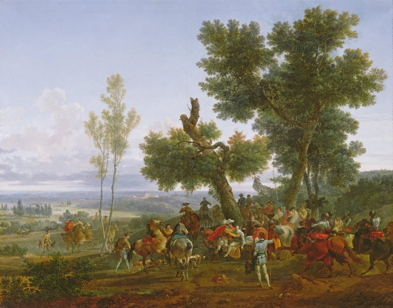 De Ontmoeting van Hendrik IV, Koning van Frankrijk en Navarra, en Maximilien de Béthune, Hertog van Sully op de vlakte van Beuvron de dag na de Slag bij Ivry in 1590, 1822 door Nicolas Antoine Taunay