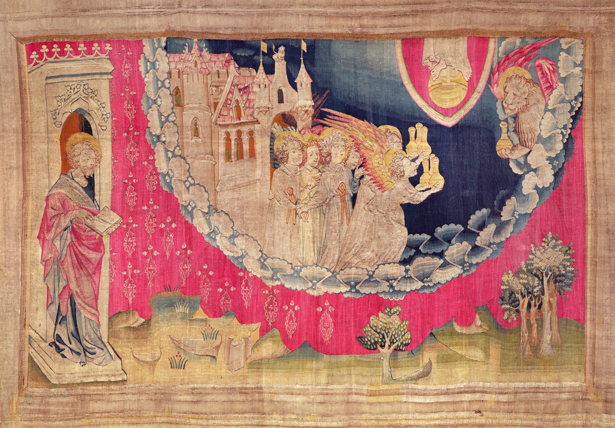 Engelen, uit de Apocalyps Tapijt van Angers, 1373-87 door Nicolas Bataille