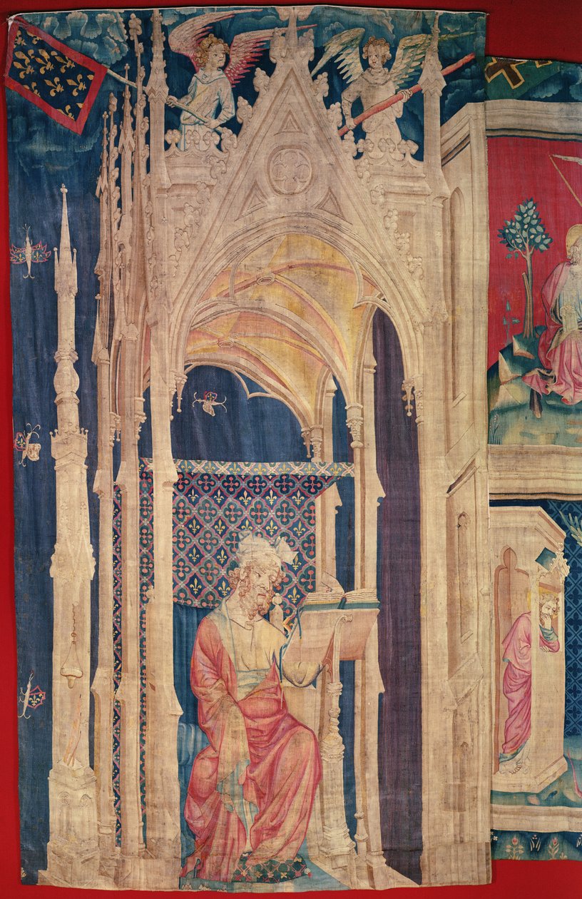 De lezer, uit de Apocalyps-tapijt van Angers, 1373-87 (tapijt) door Nicolas Bataille