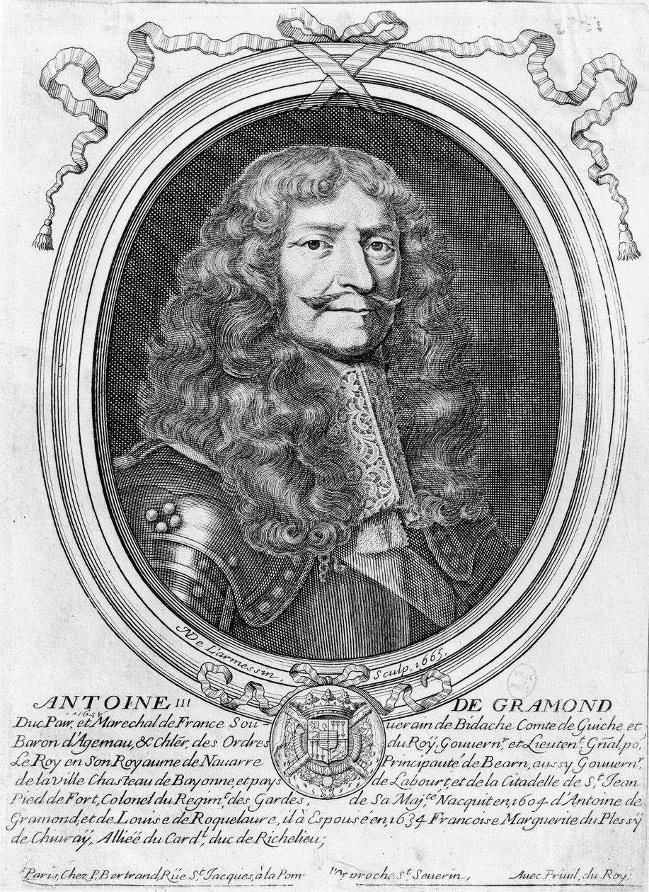 Portret van Antoine III de Gramont door Nicolas II de Larmessin