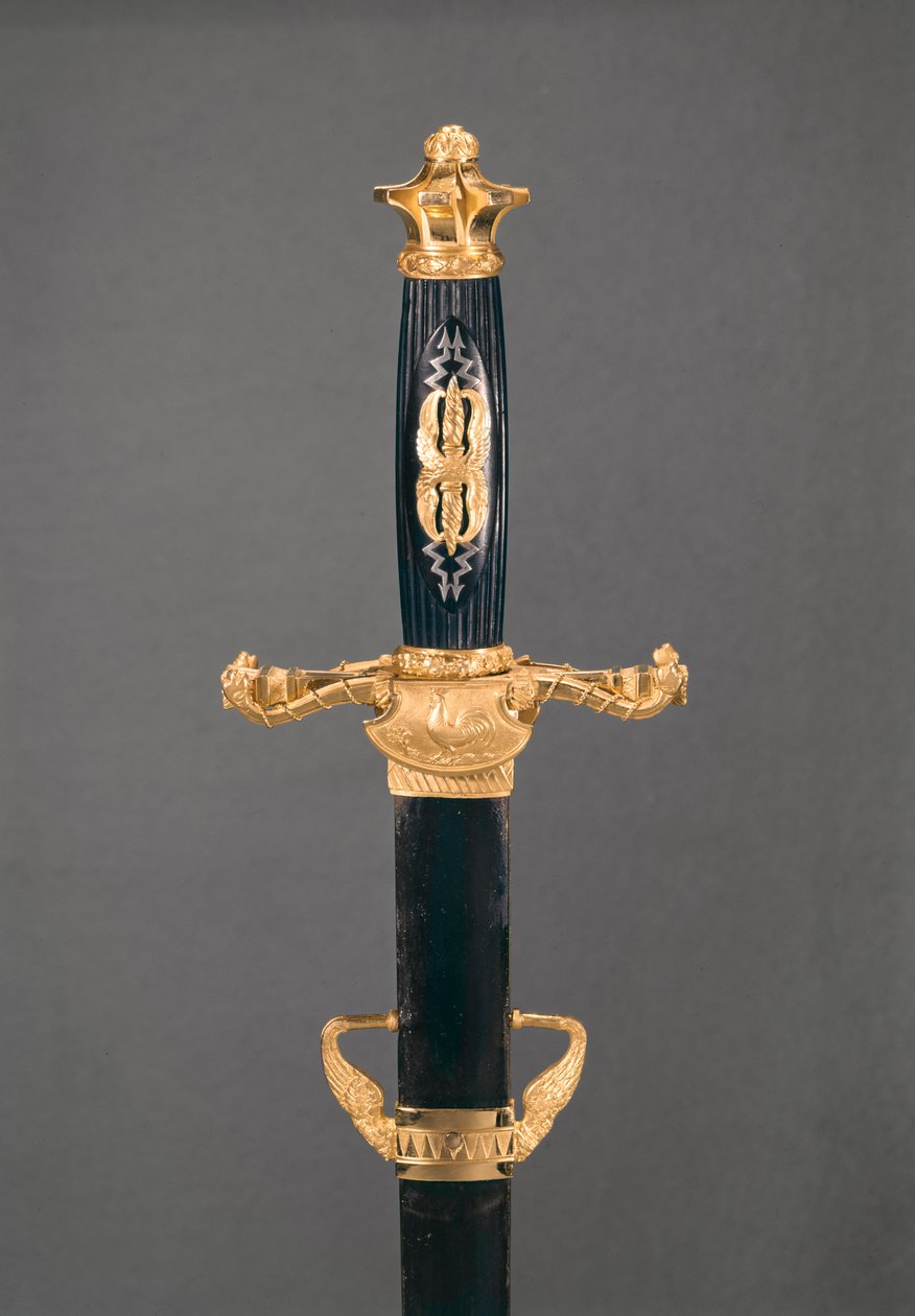 Heft van een tweehandig zwaard van een bevelvoerende generaal tijdens de staatsgreep in Saint Cloud op 18 brumaire an 8 (9 november 1799) door Nicolas Noel Boutet