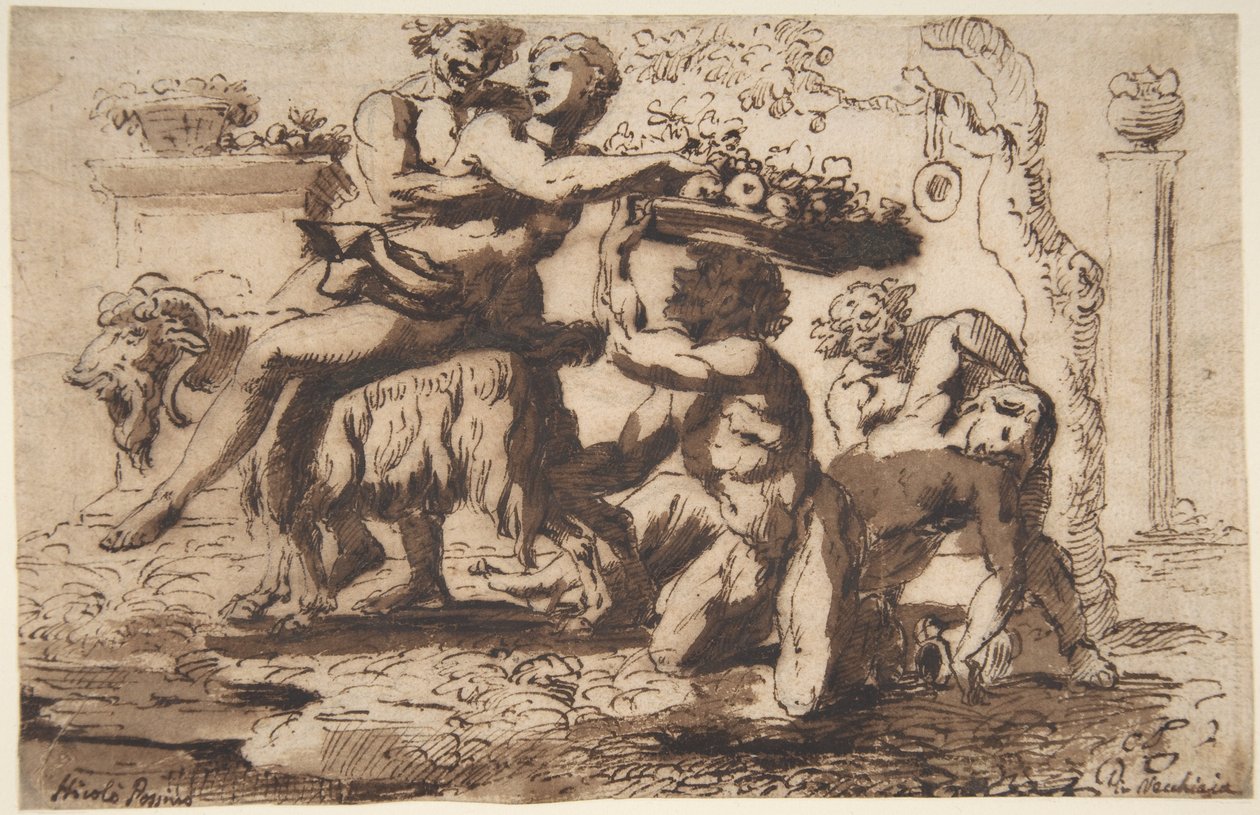 Bacchanaal, ca. 1635-36 door Nicolas Poussin