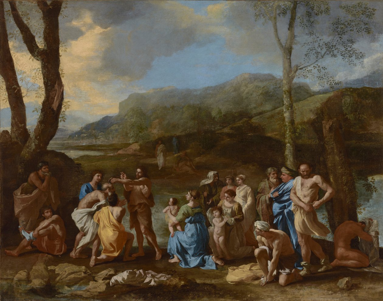 Sint Jan doopt in de rivier de Jordaan door Nicolas Poussin