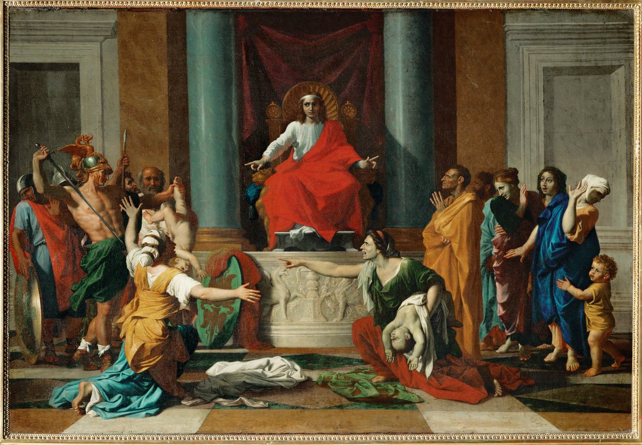 Het oordeel van Salomon ... door Nicolas (attr.to) Poussin