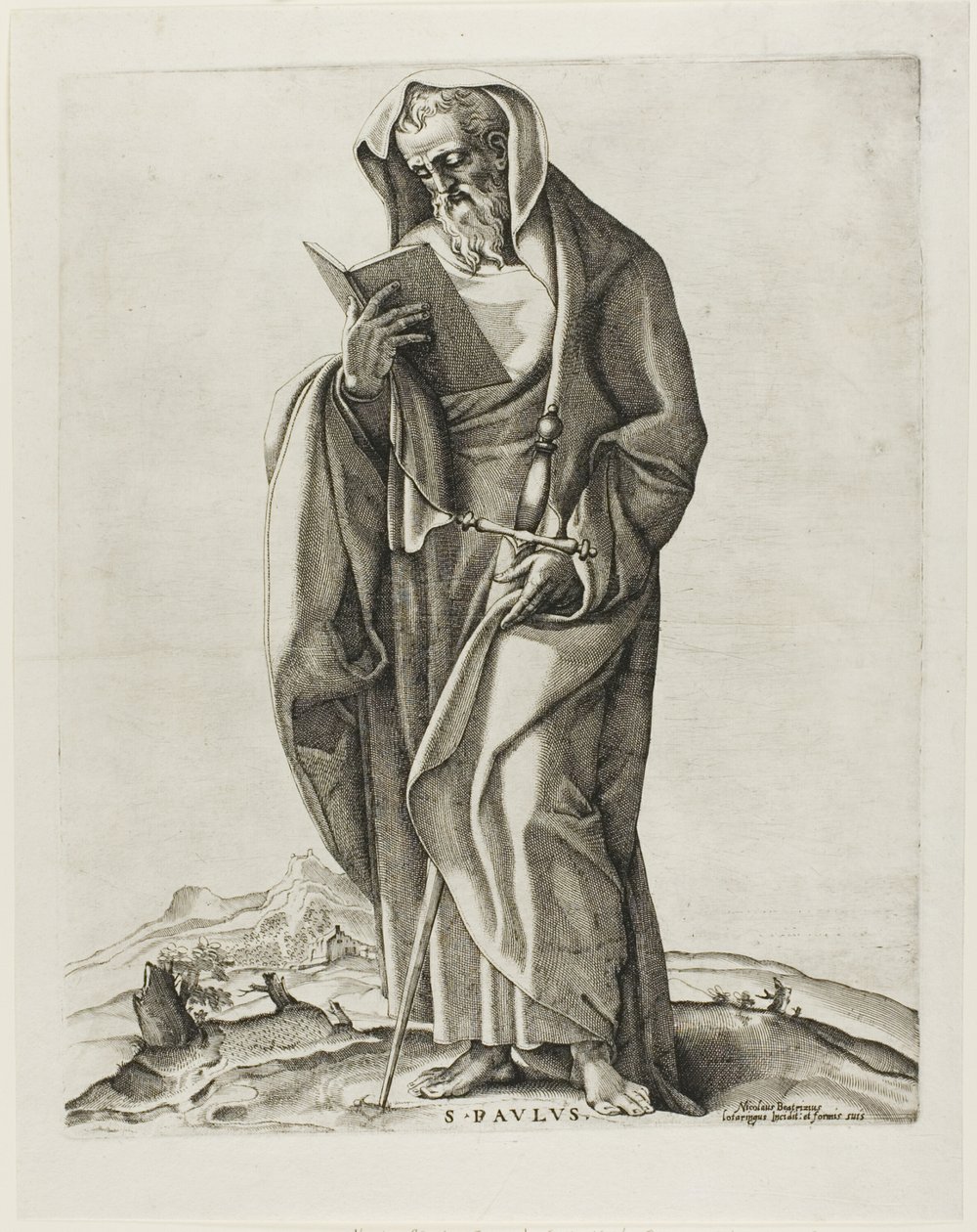 Een Oude Man Staand: Sint Paulus door Nicolas Beatrizet