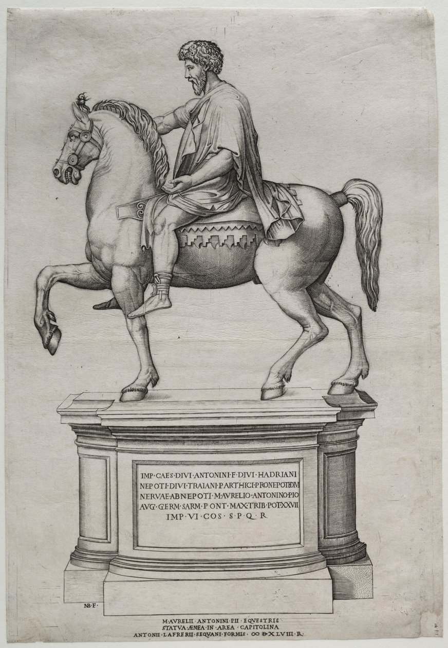 Ruiterstandbeeld van Marcus Aurelius, 1548 door Nicolas Beatrizet