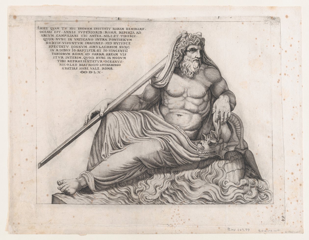 Speculum Romanae Magnificentiae: De oceaangod door Nicolas Beatrizet