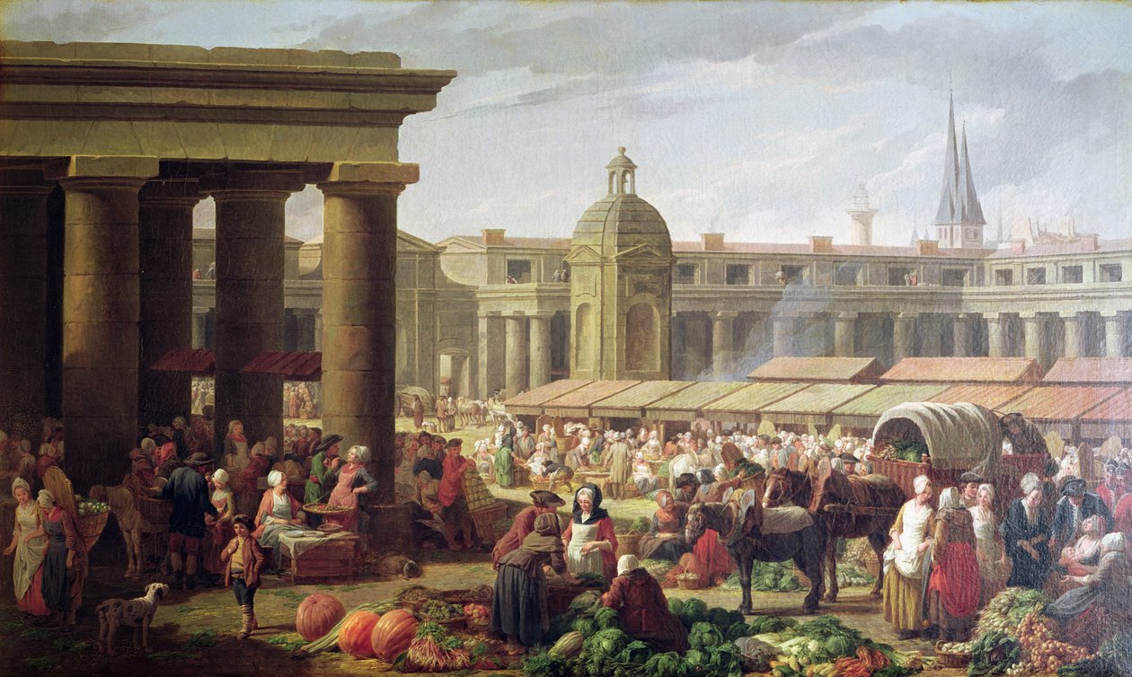 Les Halles, Parijs door Nicolas Bernard Lepicie