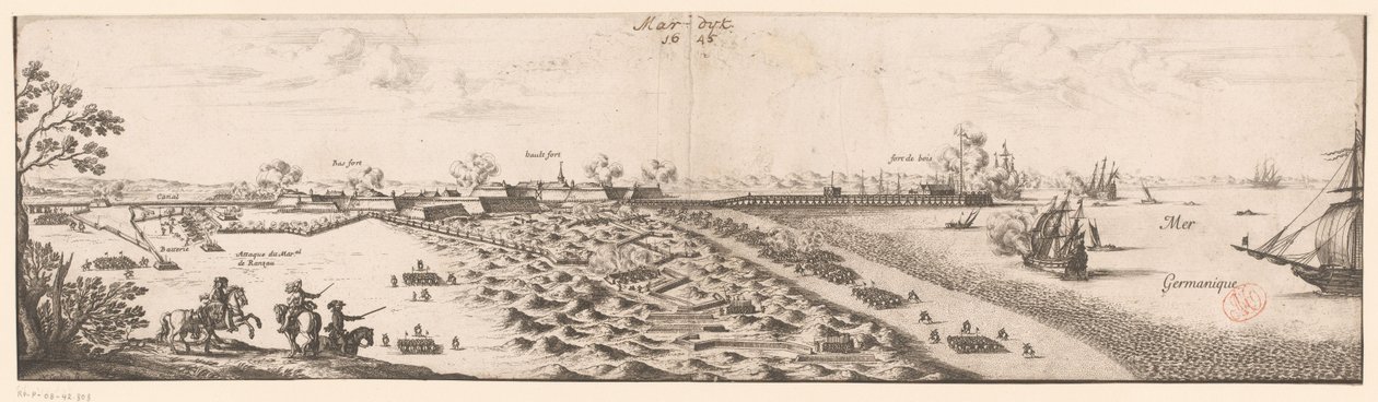 Plattegrond van Mardijk, 1645 door Nicolas Cochin
