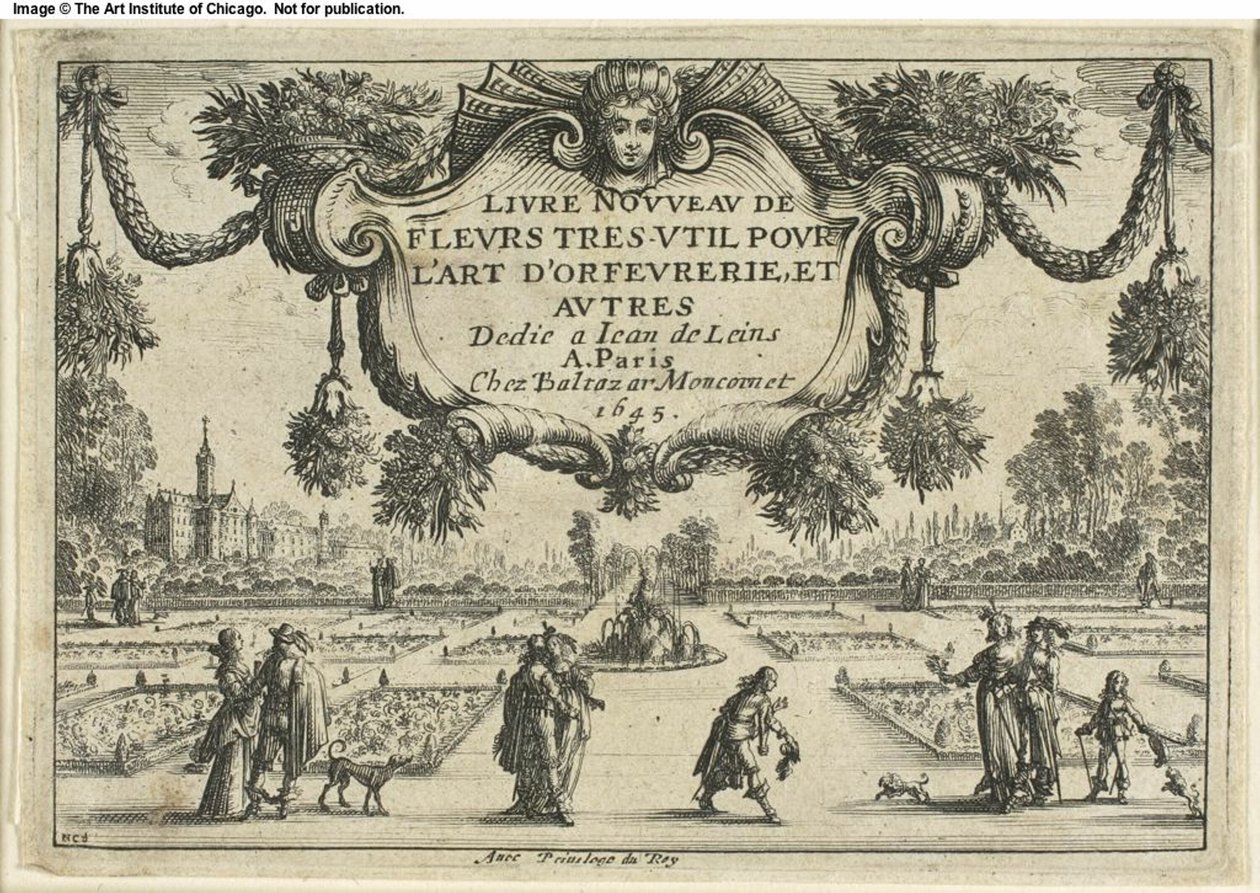 Titelpagina, uit Livre Nouveau de Fleurs... door Nicolas Cochin