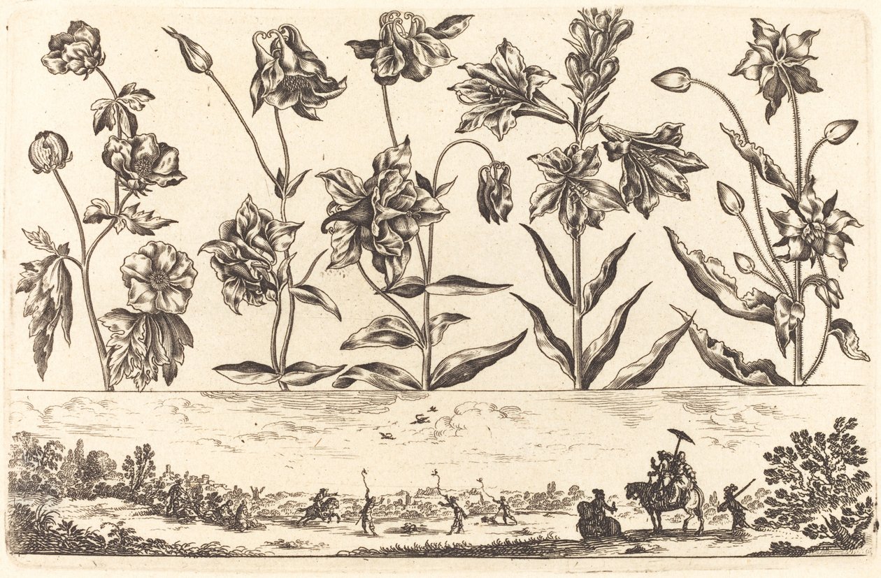 Bloemenprint nr. 6 door Nicolas Cochin after Balthasar Moncornet