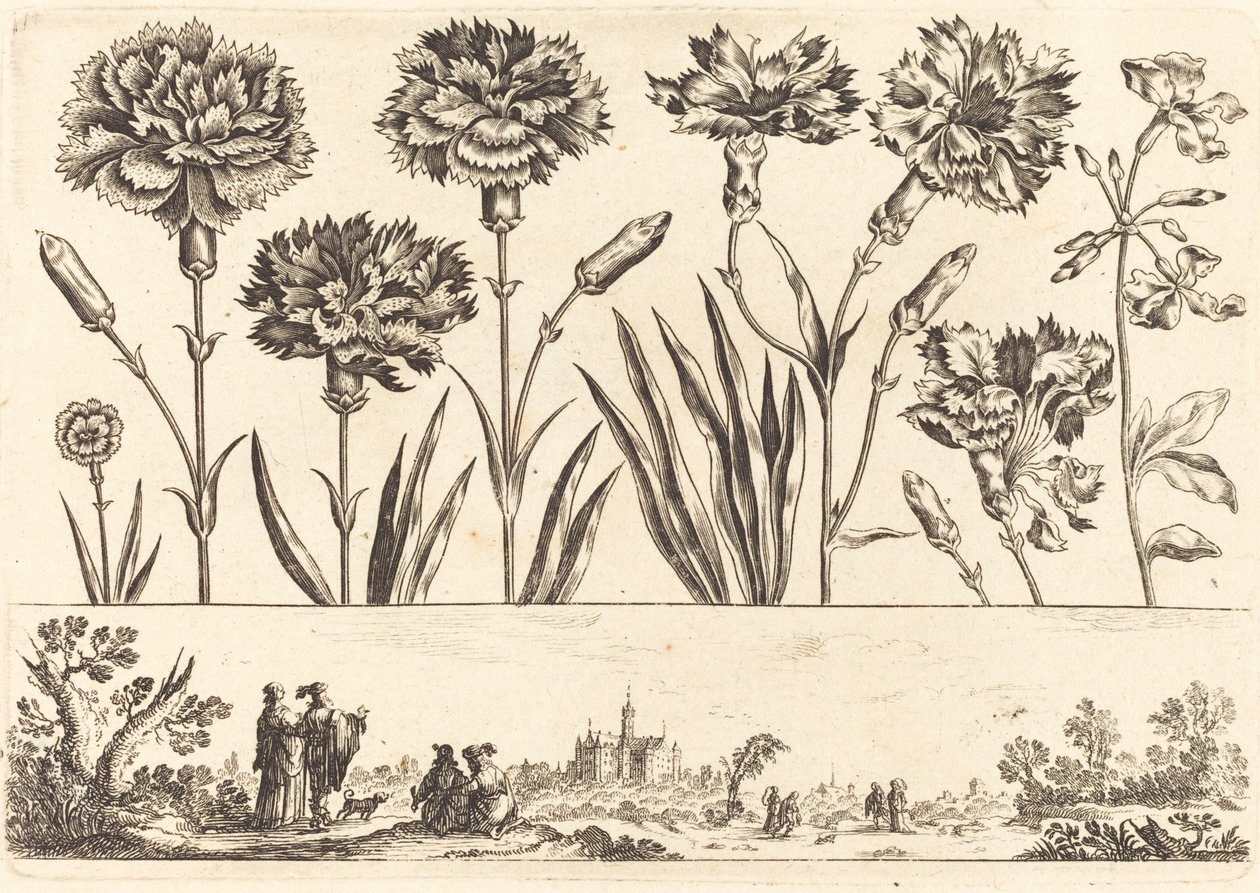 Bloemenprint nr. 9 door Nicolas Cochin after Balthasar Moncornet
