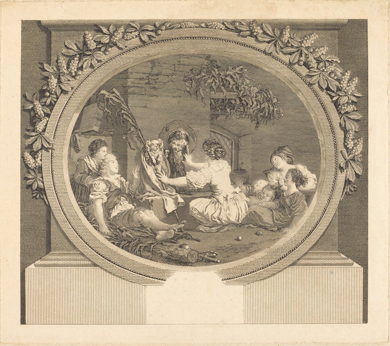 Opvoeding doet alles door Nicolas Delaunay after Jean Honoré Fragonard