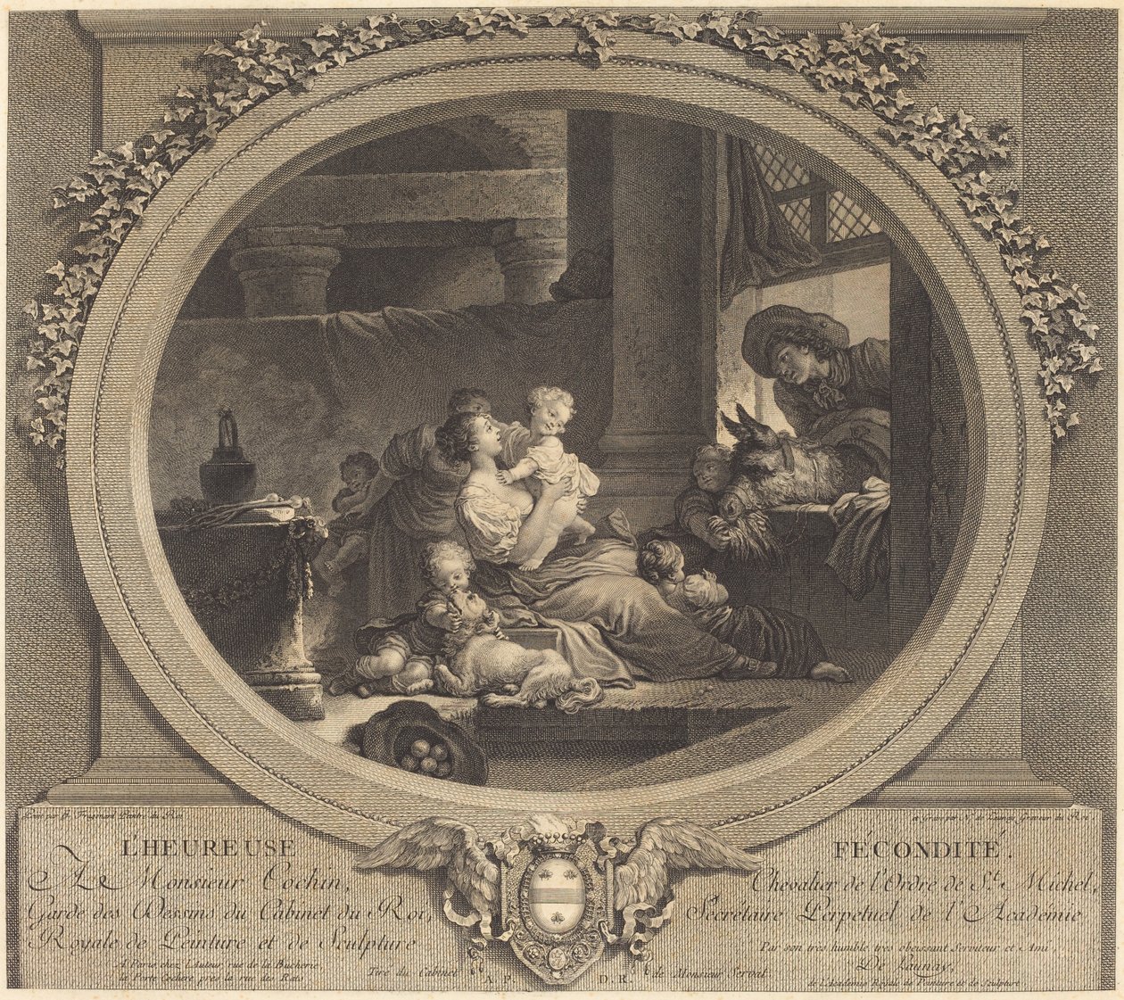 Het Gelukkige Vruchtbaarheid door Nicolas Delaunay after Jean Honoré Fragonard