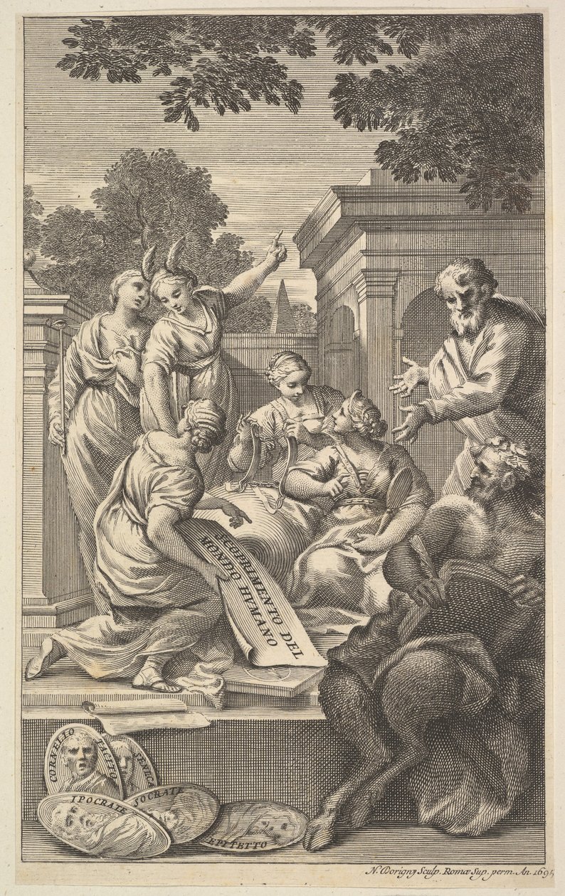Allegorische compositie ter viering van de Geesteswetenschappen, 1695 door Nicolas Dorigny