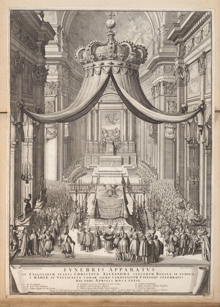 Begrafenis van Christina, koningin van Zweden door Nicolas Dorigny