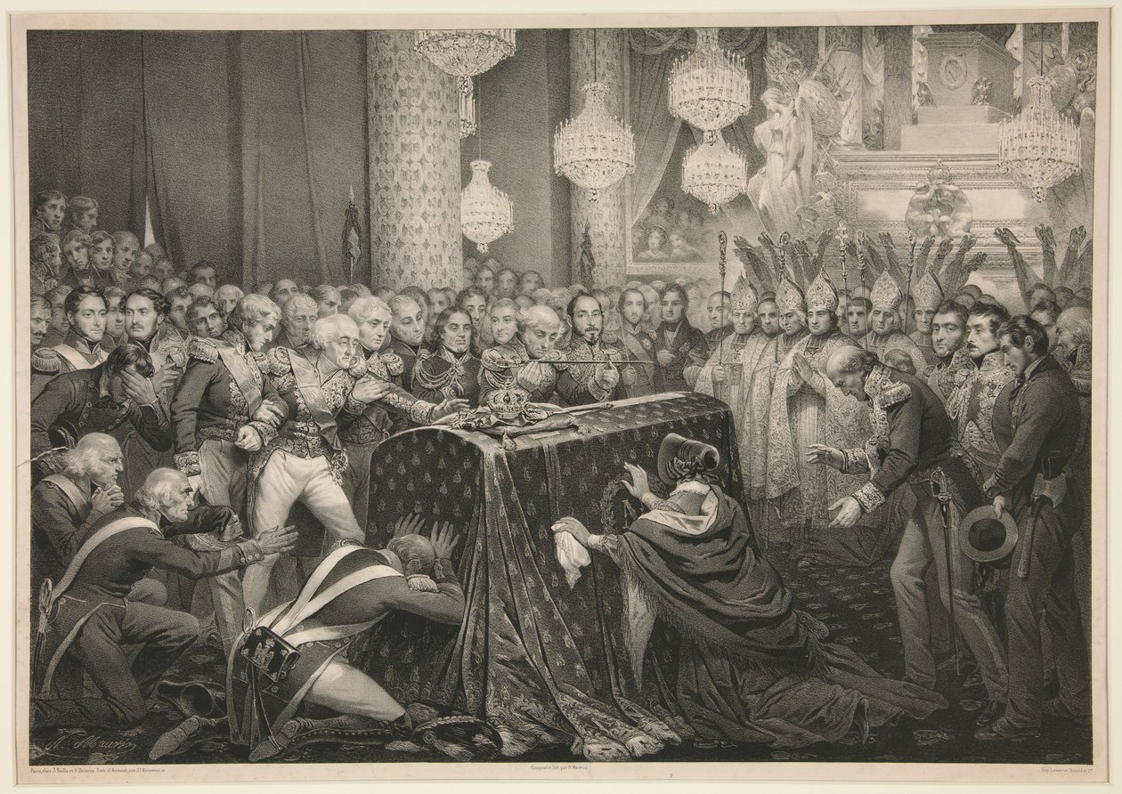 De stoffelijke resten van keizer Napoleon in Les Invalides door Nicolas Eustache Maurin