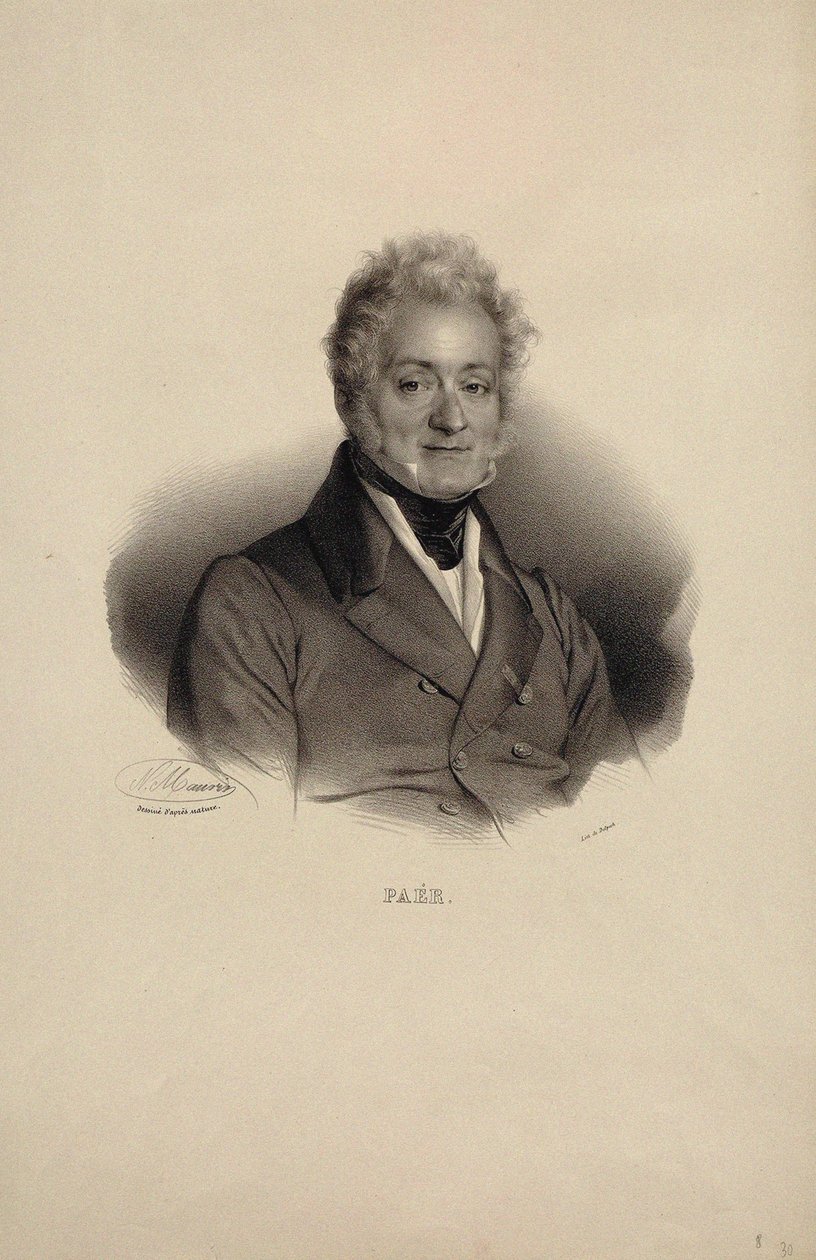 Portret van de componist Ferdinando Paer 1771-1839 door Nicolas Eustache Maurin