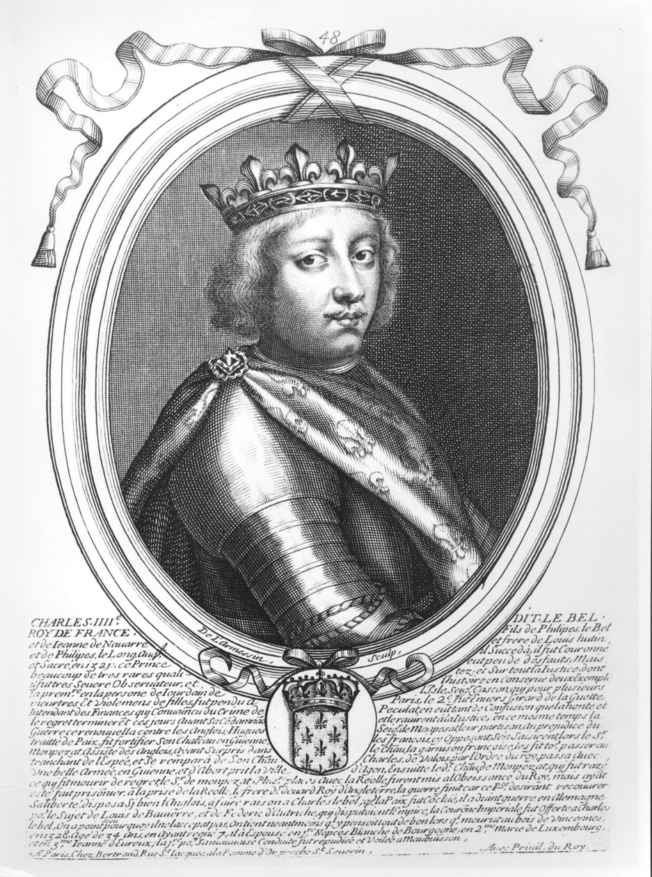 Karel IV (1294-1328) de Schone, koning van Frankrijk en Navarra, uit 
