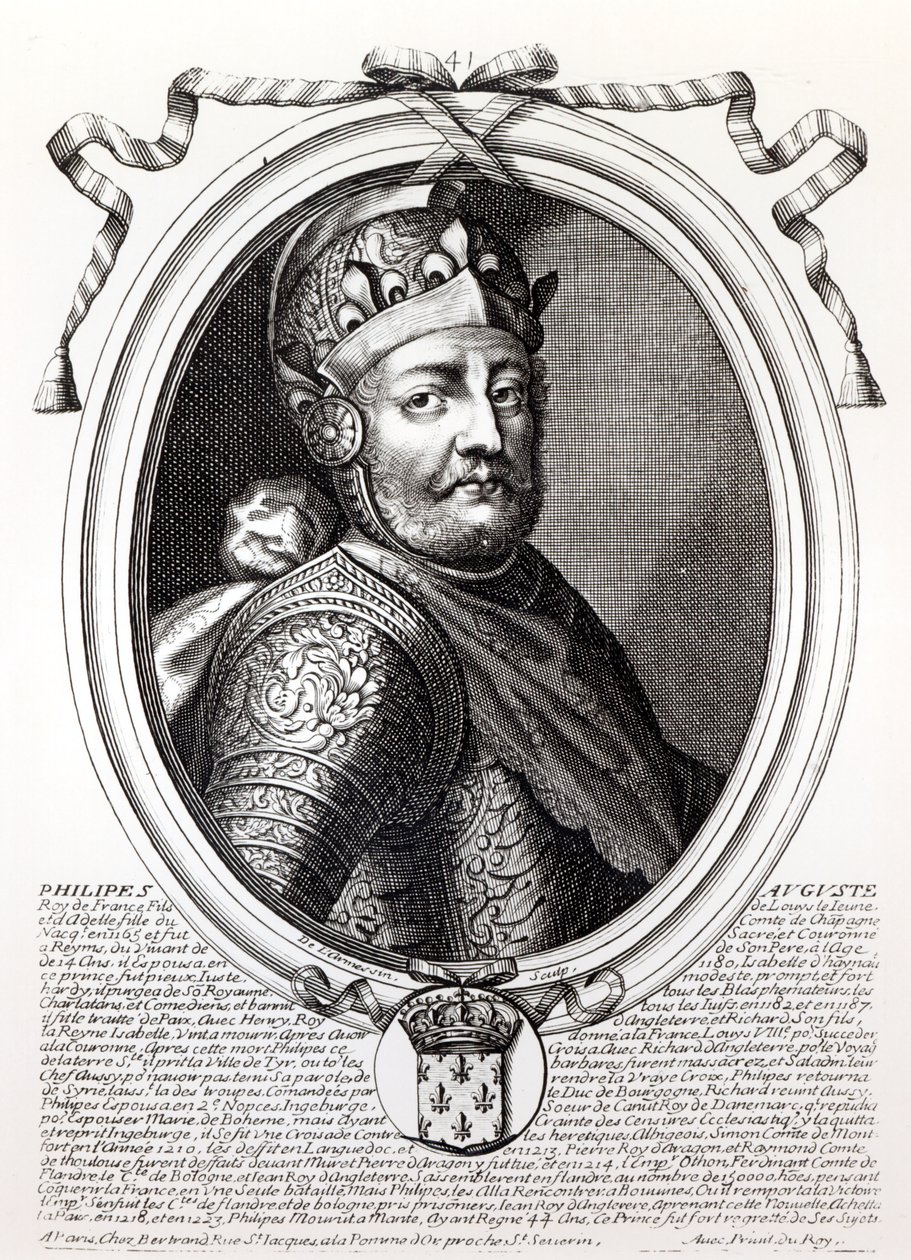 Filips Augustus II (1165-1223) Koning van Frankrijk, uit 